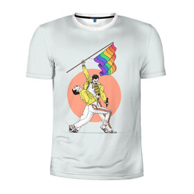 Мужская футболка 3D спортивная с принтом Freddi в Курске, 100% полиэстер с улучшенными характеристиками | приталенный силуэт, круглая горловина, широкие плечи, сужается к линии бедра | freddie mercury | queen | фредди меркьюри