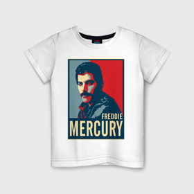 Детская футболка хлопок с принтом Freddie Mercury в Курске, 100% хлопок | круглый вырез горловины, полуприлегающий силуэт, длина до линии бедер | Тематика изображения на принте: freddie mercury | queen | фредди меркьюри