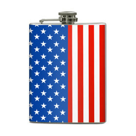 Фляга с принтом Американский Флаг в Курске, металлический корпус | емкость 0,22 л, размер 125 х 94 мм. Виниловая наклейка запечатывается полностью | америка | вашингтон | звезды | патриот | сша | трамп | триколор
