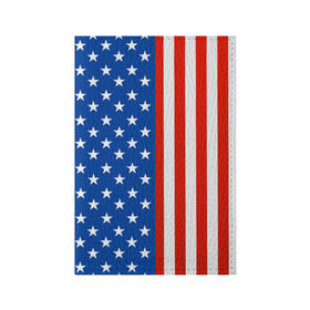 Обложка для паспорта матовая кожа с принтом Американский Флаг в Курске, натуральная матовая кожа | размер 19,3 х 13,7 см; прозрачные пластиковые крепления | Тематика изображения на принте: америка | вашингтон | звезды | патриот | сша | трамп | триколор