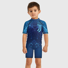 Детский купальный костюм 3D с принтом Juventus Lifestyle в Курске, Полиэстер 85%, Спандекс 15% | застежка на молнии на спине | club | football | juventus | белый | италия | клуб | форма | черный | ювентус