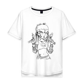 Мужская футболка хлопок Oversize с принтом Yo-landi (светлые) в Курске, 100% хлопок | свободный крой, круглый ворот, “спинка” длиннее передней части | девушка | контур | линиями | нервана | пушки. пистолеты | смайл | хип хоп | юар