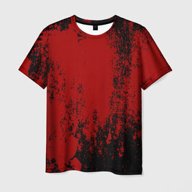 Мужская футболка 3D с принтом Red blood в Курске, 100% полиэфир | прямой крой, круглый вырез горловины, длина до линии бедер | halloween | брызги красок | брызги крови | картина кровью | красные пятна | кровавая абстракция | кровавые пятна | кровь | пятна краски