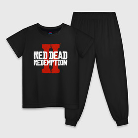 Детская пижама хлопок с принтом RDR2 в Курске, 100% хлопок |  брюки и футболка прямого кроя, без карманов, на брюках мягкая резинка на поясе и по низу штанин
 | gamer | gun | logo | play | player | rdr2 | red dead redemption 2 | rockstar | western | вестерн | ковбои | компьютерные игры 2019 | криминал | лого | рокстар