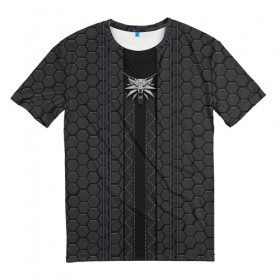 Мужская футболка 3D с принтом ВЕДЬМАК 2077 (НА СПИНЕ) в Курске, 100% полиэфир | прямой крой, круглый вырез горловины, длина до линии бедер | Тематика изображения на принте: 
