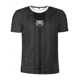 Мужская футболка 3D спортивная с принтом ВЕДЬМАК 2077 (НА СПИНЕ) в Курске, 100% полиэстер с улучшенными характеристиками | приталенный силуэт, круглая горловина, широкие плечи, сужается к линии бедра | Тематика изображения на принте: 