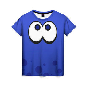 Женская футболка 3D с принтом Splatoon Blue Squid в Курске, 100% полиэфир ( синтетическое хлопкоподобное полотно) | прямой крой, круглый вырез горловины, длина до линии бедер | Тематика изображения на принте: 
