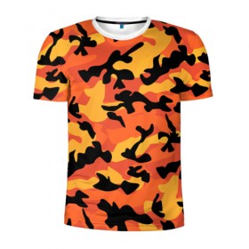 Мужская футболка 3D спортивная с принтом Fashion camouflage в Курске, 100% полиэстер с улучшенными характеристиками | приталенный силуэт, круглая горловина, широкие плечи, сужается к линии бедра | 