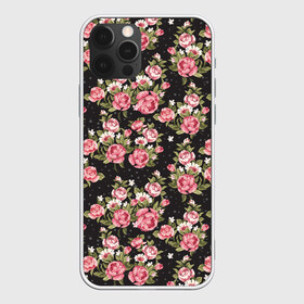 Чехол для iPhone 12 Pro Max с принтом Брендовые Цветы в Курске, Силикон |  | gucci | гучи | гуччи | розы | цветы | черный