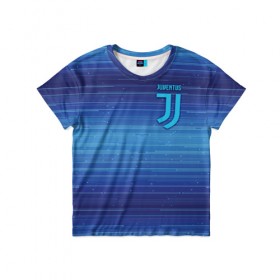 Детская футболка 3D с принтом Juventus new uniform в Курске, 100% гипоаллергенный полиэфир | прямой крой, круглый вырез горловины, длина до линии бедер, чуть спущенное плечо, ткань немного тянется | Тематика изображения на принте: club | football | juventus | белый | италия | клуб | форма | черный | ювентус