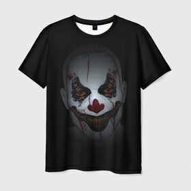 Мужская футболка 3D с принтом Клоун убийца в Курске, 100% полиэфир | прямой крой, круглый вырез горловины, длина до линии бедер | глаза | кино | клоун | мрак | ужас | ужасы