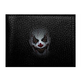 Обложка для студенческого билета с принтом Клоун убийца в Курске, натуральная кожа | Размер: 11*8 см; Печать на всей внешней стороне | глаза | кино | клоун | мрак | ужас | ужасы