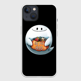 Чехол для iPhone 13 с принтом Be my Boo в Курске,  |  | Тематика изображения на принте: candy | deliciouse | ghost | halloween | night | pumpkin | spirit | treat | trick | вкусняшки | гадость | дух | конфеты | ночь | приведение | призрак | сладости | тыква | хеллоуин | хэллоуин
