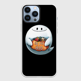 Чехол для iPhone 13 Pro Max с принтом Be my Boo в Курске,  |  | Тематика изображения на принте: candy | deliciouse | ghost | halloween | night | pumpkin | spirit | treat | trick | вкусняшки | гадость | дух | конфеты | ночь | приведение | призрак | сладости | тыква | хеллоуин | хэллоуин