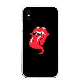 Чехол для iPhone XS Max матовый с принтом Monsters Kiss в Курске, Силикон | Область печати: задняя сторона чехла, без боковых панелей | Тематика изображения на принте: halloween | jagger | lips | mick | monster | rock | rolling | stones | tongue | tooth | вольные | губы | джаггер | зубы | камни | катящиеся | мик | монстер | рок | странники | хеллоуин | хэллоуин | язык