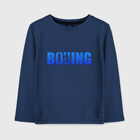 Детский лонгслив хлопок с принтом Boxing blue ring в Курске, 100% хлопок | круглый вырез горловины, полуприлегающий силуэт, длина до линии бедер | boxing | бокс | спорт