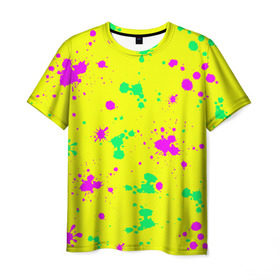 Мужская футболка 3D с принтом Coldcloud жёлтый в Курске, 100% полиэфир | прямой крой, круглый вырез горловины, длина до линии бедер | roses | андреев | андрей | бубба | капли | кислота | кляксы | краски | ту ту ту | хубба | школа | яркий