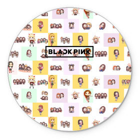 Коврик для мышки круглый с принтом BlackPink в Курске, резина и полиэстер | круглая форма, изображение наносится на всю лицевую часть | blackpink | k pop | music | блэк пинк | дженни | джису | лис | музыка | розэ