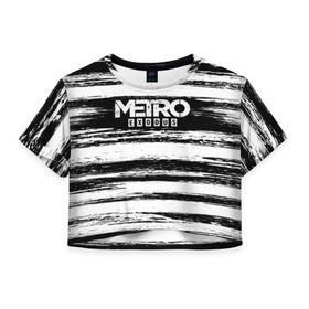 Женская футболка 3D укороченная с принтом METRO: Exodus в Курске, 100% полиэстер | круглая горловина, длина футболки до линии талии, рукава с отворотами | 