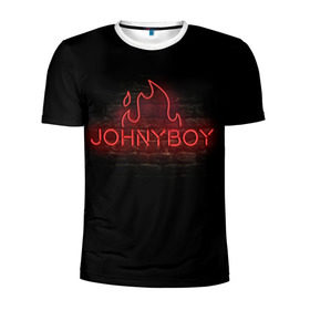 Мужская футболка 3D спортивная с принтом Johnyboy в Курске, 100% полиэстер с улучшенными характеристиками | приталенный силуэт, круглая горловина, широкие плечи, сужается к линии бедра | johnyboy | денис василенко | джонибой