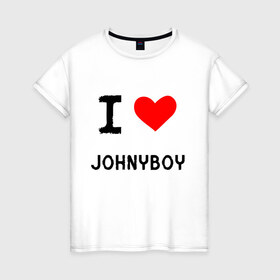 Женская футболка хлопок с принтом Johnyboy 8 в Курске, 100% хлопок | прямой крой, круглый вырез горловины, длина до линии бедер, слегка спущенное плечо | johnyboy | денис василенко | джонибой