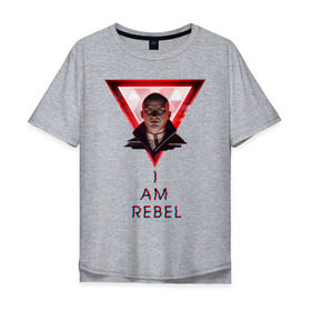 Мужская футболка хлопок Oversize с принтом Маркус Detroit: Become human в Курске, 100% хлопок | свободный крой, круглый ворот, “спинка” длиннее передней части | 