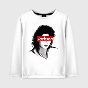 Детский лонгслив хлопок с принтом Michael Jackson в Курске, 100% хлопок | круглый вырез горловины, полуприлегающий силуэт, длина до линии бедер | jackson | michael | джексон | майкл