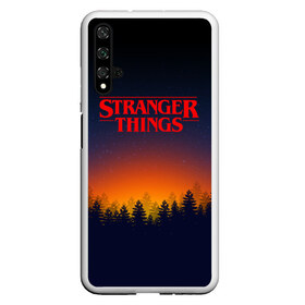 Чехол для Honor 20 с принтом STRANGER THINGS в Курске, Силикон | Область печати: задняя сторона чехла, без боковых панелей | Тематика изображения на принте: 011 | eleven | friends don t lie | netflix | stranger things | демогоргон | нетфликс | одиннадцатая | очень странные дела | сериалы