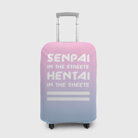 Чехол для чемодана 3D с принтом Senpai in the streets в Курске, 86% полиэфир, 14% спандекс | двустороннее нанесение принта, прорези для ручек и колес | ahegao | kawaii | lips | o face | senpai | аниме | ахегао | семпай | сенпай