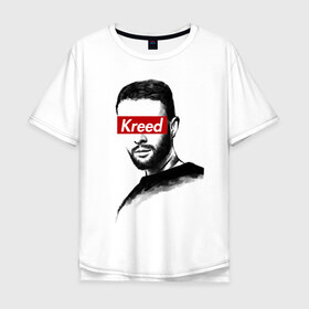 Мужская футболка хлопок Oversize с принтом Kreed в Курске, 100% хлопок | свободный крой, круглый ворот, “спинка” длиннее передней части | black star | блек стар | егор | крид | невеста | олимп