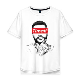Мужская футболка хлопок Oversize с принтом Timati в Курске, 100% хлопок | свободный крой, круглый ворот, “спинка” длиннее передней части | black star | rap | блек стар | мафия | олимп | рэп