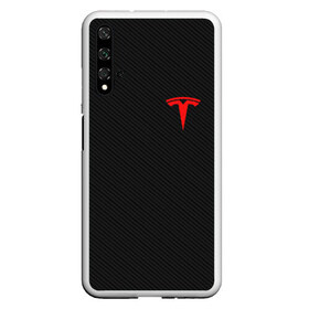 Чехол для Honor 20 с принтом TESLA в Курске, Силикон | Область печати: задняя сторона чехла, без боковых панелей | Тематика изображения на принте: brand | car | carbon | elon mask | tesla | авто | бренд | илон | илон маск | карбон | маск | машина | текстура | тесла | электрокар