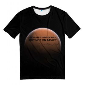 Мужская футболка 3D с принтом Elon Reeve Musk в Курске, 100% полиэфир | прямой крой, круглый вырез горловины, длина до линии бедер | 