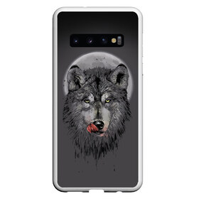 Чехол для Samsung Galaxy S10 с принтом Волк Облизывается в Курске, Силикон | Область печати: задняя сторона чехла, без боковых панелей | forest | grey | moon | werewolf | werewolfs | white | wolf | wolfs | белый | волк | волки | волчата | волченок | волчица | волчицы | лес | луна | оборотень | оборотни | серый | язык