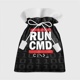 Подарочный 3D мешок с принтом RUN CMD в Курске, 100% полиэстер | Размер: 29*39 см | Тематика изображения на принте: admin | administrator | calm | cmd | code | coder | coding | dmc | engineer | job | keep | programmer | run | администратор | айти | инженер | код | кодинг | программа | программист | профессия | сисадмин