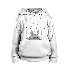 Детская толстовка 3D с принтом Totoro The Rain в Курске, 100% полиэстер | двухслойный капюшон со шнурком для регулировки, мягкие манжеты на рукавах и по низу толстовки, спереди карман-кенгуру с мягким внутренним слоем | аниме | дождь | тоторо