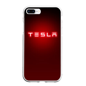 Чехол для iPhone 7Plus/8 Plus матовый с принтом TESLA в Курске, Силикон | Область печати: задняя сторона чехла, без боковых панелей | brand | car | elon mask | tesla | авто | бренд | илон | илон маск | маск | машина | тесла | электрокар