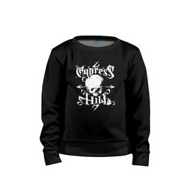 Детский свитшот хлопок с принтом Cypress Hill в Курске, 100% хлопок | круглый вырез горловины, эластичные манжеты, пояс и воротник | cypress hill | hip hop | music | rap | музыка | рэп | хип хоп | череп