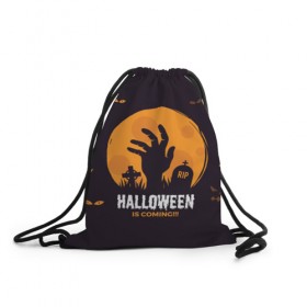 Рюкзак-мешок 3D с принтом Happy Halloween в Курске, 100% полиэстер | плотность ткани — 200 г/м2, размер — 35 х 45 см; лямки — толстые шнурки, застежка на шнуровке, без карманов и подкладки | 