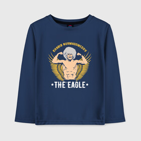 Детский лонгслив хлопок с принтом Khabib the eagle в Курске, 100% хлопок | круглый вырез горловины, полуприлегающий силуэт, длина до линии бедер | conor mcgregor | khabib nurmagomedov | ufc | ufc229 | конор макгрегор | хабиб | хабиб нурмагомедов