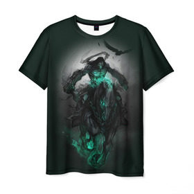 Мужская футболка 3D с принтом Darksiders III в Курске, 100% полиэфир | прямой крой, круглый вырез горловины, длина до линии бедер | playstation | ворон | всадник | конь | яд | ярость
