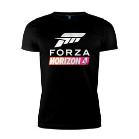 Мужская футболка премиум с принтом Forza Horizon 4 в Курске, 92% хлопок, 8% лайкра | приталенный силуэт, круглый вырез ворота, длина до линии бедра, короткий рукав | Тематика изображения на принте: auto | car | forza | game | horizon | mclaren | motorsport | race | авто | гонки | игра | машина
