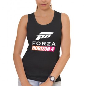 Женская майка хлопок с принтом Forza Horizon 4 в Курске, 95% хлопок, 5% эластан |  | auto | car | forza | game | horizon | mclaren | motorsport | race | авто | гонки | игра | машина