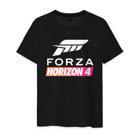Мужская футболка хлопок с принтом Forza Horizon 4 в Курске, 100% хлопок | прямой крой, круглый вырез горловины, длина до линии бедер, слегка спущенное плечо. | Тематика изображения на принте: auto | car | forza | game | horizon | mclaren | motorsport | race | авто | гонки | игра | машина