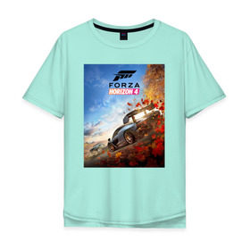Мужская футболка хлопок Oversize с принтом Forza Horizon 4 в Курске, 100% хлопок | свободный крой, круглый ворот, “спинка” длиннее передней части | auto | car | forza | game | horizon | mclaren | motorsport | race | авто | гонки | игра | машина
