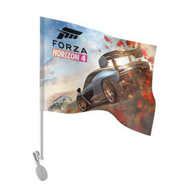 Флаг для автомобиля с принтом Forza Horizon 4 в Курске, 100% полиэстер | Размер: 30*21 см | auto | car | forza | game | horizon | mclaren | motorsport | race | авто | гонки | игра | машина