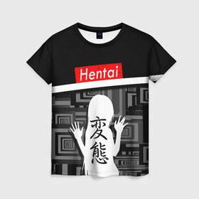 Женская футболка 3D с принтом Hentai в Курске, 100% полиэфир ( синтетическое хлопкоподобное полотно) | прямой крой, круглый вырез горловины, длина до линии бедер | Тематика изображения на принте: ahegao | kawai | kowai | oppai | otaku | senpai | sugoi | waifu | yandere | ахегао | ковай | отаку | сенпай | яндере