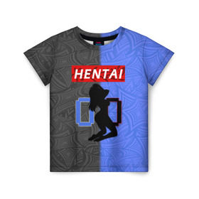 Детская футболка 3D с принтом HENTAI 00 в Курске, 100% гипоаллергенный полиэфир | прямой крой, круглый вырез горловины, длина до линии бедер, чуть спущенное плечо, ткань немного тянется | ahegao | kawai | kowai | oppai | otaku | senpai | sugoi | waifu | yandere | ахегао | ковай | отаку | сенпай | яндере