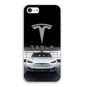 Чехол для iPhone 5/5S матовый с принтом TESLA в Курске, Силикон | Область печати: задняя сторона чехла, без боковых панелей | car | elon | motors | musk | tesla | авто | автомобиль | илон | кар | лого | маск | моторс | тесла | тэсла