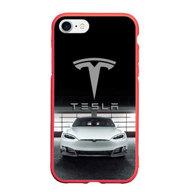 Чехол для iPhone 7/8 матовый с принтом TESLA в Курске, Силикон | Область печати: задняя сторона чехла, без боковых панелей | car | elon | motors | musk | tesla | авто | автомобиль | илон | кар | лого | маск | моторс | тесла | тэсла